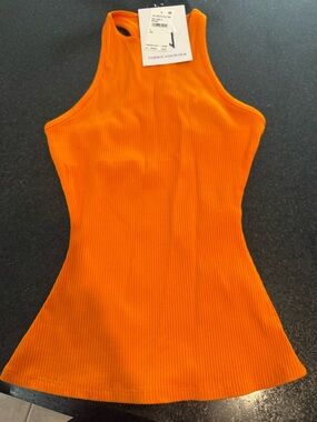 naked wardrobe Orange Ribbed Tank Top